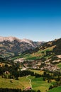 Valley, Schrattenfluh and Sorenberg town at foot of Brienzer Rothorn, Switzerland Royalty Free Stock Photo