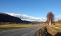 Road to Oppdal in Trondelag in Norway in autumn