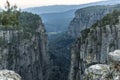 The valley between the Tazi Canyon and the very high cliffs Royalty Free Stock Photo