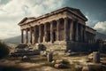 Valley of the Temples. ancient Greek Temple. Neural network AI generated