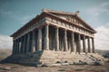 Valley of the Temples. ancient Greek Temple. Neural network AI generated