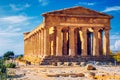 Valley of the Temples Valle dei Templi, The Temple of Concordia, an ancient Greek Temple built in the 5th century BC, Agrigento Royalty Free Stock Photo