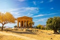 Valley of the Temples Valle dei Templi, The Temple of Concordia, an ancient Greek Temple built in the 5th century BC, Agrigento Royalty Free Stock Photo
