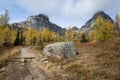 The Valley of Ten Peaks track in autumn, Banff national Park. Canada Royalty Free Stock Photo