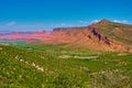 Valley with view of Adobe Mesa in the distance Royalty Free Stock Photo