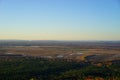 Valley view with nuclear plant plume Royalty Free Stock Photo