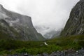 Valley view on the road from Te Anau to Milford Sound Royalty Free Stock Photo