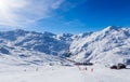 Valley view of Val Thorens. Village of Les Menuires Royalty Free Stock Photo