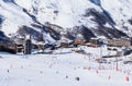 Valley view of Val Thorens. Village of Les Menuirese Royalty Free Stock Photo