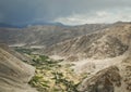 Valley with yellow farming plots