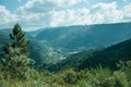 Valley of Zezere River with small village underneath