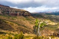 Valleys, canyons and rocky cliffs at the majestic Golden Gate Highlands National Park, dramatic landscape, travel destination in S