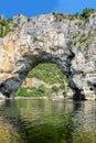 Vallon Pont d`Arc, Natural Rock bridge over the River in the Ard Royalty Free Stock Photo