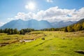 Valmalenco IT, aerial view of the valley from Alpe Entova Royalty Free Stock Photo