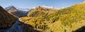 Valmalenco IT - Panoramic aerial view of the Pian del Lupo in Chiareggio