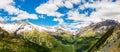 Valmalenco IT, view of the Ventina valley and Muretto pass Royalty Free Stock Photo