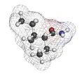 Valnoctamide sedative drug molecule. Atoms are represented as spheres with conventional color coding: hydrogen (white), carbon (