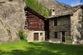 Valnontey, Cogne Aosta Valley. Typical architecture