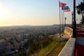 Valona panorama and flag Albainia