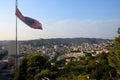 Valona panorama and albanian flag Albainia