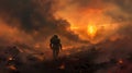 Valor in the Inferno: A Spartan's Last Stand./n Royalty Free Stock Photo