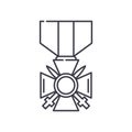 Valor medal icon, linear isolated illustration, thin line vector, web design sign, outline concept symbol with editable