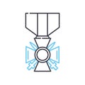 valor medal line icon, outline symbol, vector illustration, concept sign