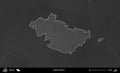 Valozyn District highlighted, Belarus. Grayscale Royalty Free Stock Photo