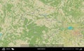 Valozyn District outlined, Belarus. Topographic Humanitarian Royalty Free Stock Photo