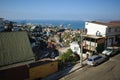 Panoramic view of bay, port, ships and view of Bellavista district from Cerro San Juan de Dios
