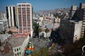 View to Plazuela Anibal Pinto square, Condell and Bernardo O`Higgin streets