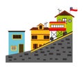 valparaiso funicular illustration Royalty Free Stock Photo