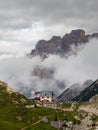Valparola mountain pass in Dolomites Royalty Free Stock Photo