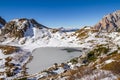 Valparola mountain pass in italian Dolomites Royalty Free Stock Photo