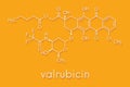 Valrubicin bladder cancer drug molecule. Skeletal formula.