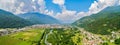Valtellina IT, Morbegno, Panoramic aerial view Royalty Free Stock Photo