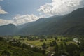 Valtellina valley landscape Royalty Free Stock Photo