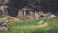 Valtellinese Hut in the alps - Italy Royalty Free Stock Photo