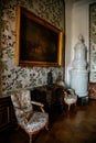 Valtice, Southern Moravia, Czech Republic, 04 July 2021: Castle interior with baroque wooden carved furniture oriental salon with