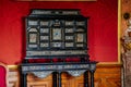 Valtice, Southern Moravia, Czech Republic, 04 July 2021: romantic castle interior with baroque and renaissance furniture, bureau