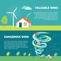 Valuable, Dangerous Wind Banners. Strength Levels Royalty Free Stock Photo