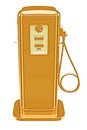 Valuable fuel: golden gas pump isolated Royalty Free Stock Photo