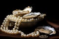 Valuable Pearls oyster treasure. Generate Ai