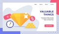 Valuable things shiny diamond campaign for web website home homepage landing page template banner with modern flat style Royalty Free Stock Photo