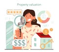 Valuables evaluation concept. Appraisal services, selling and buying