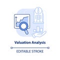 Valuation analysis light blue concept icon