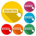 VALUATION Concept icon with long shadow