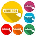 VALUATION Concept icon with long shadow Royalty Free Stock Photo
