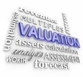 Valuation 3d Word Collage Multiples Revenues Assets Company Business Royalty Free Stock Photo