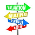 Valuation Multiples Revenues Assets Arrow Signs Company Business Royalty Free Stock Photo